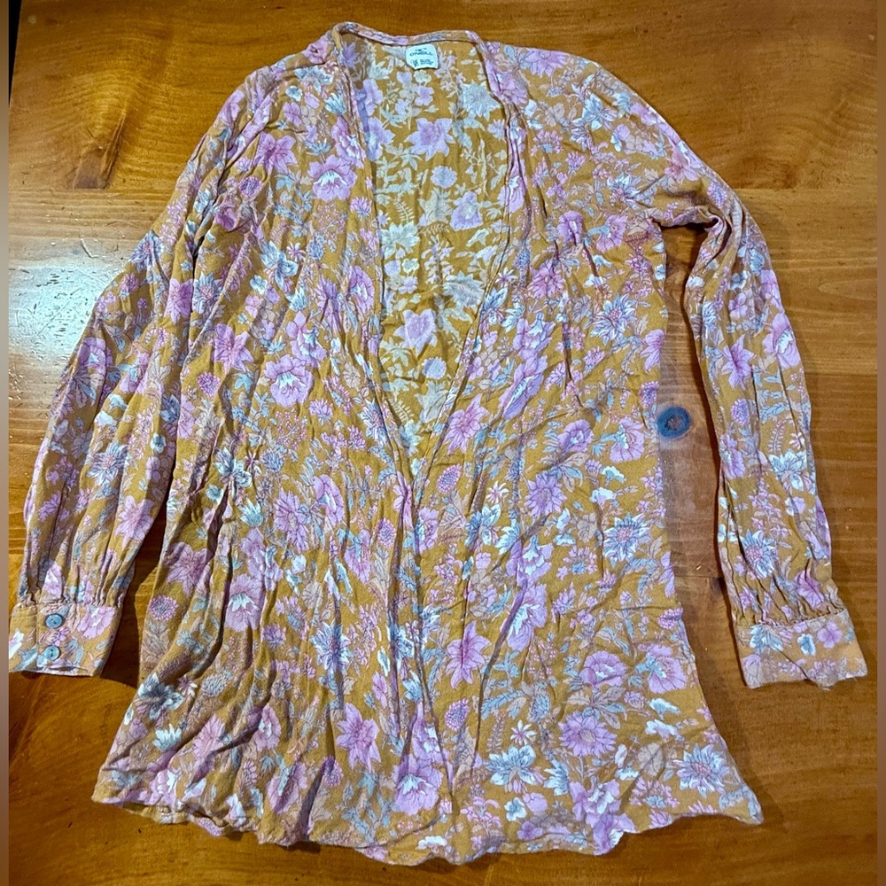 O'Neill Pink and Yellow Floral Top